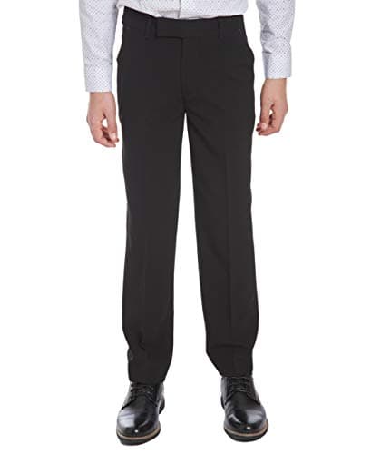 Calvin Klein Big Boys' Flat Front Pant , Black, 8 - Image 1