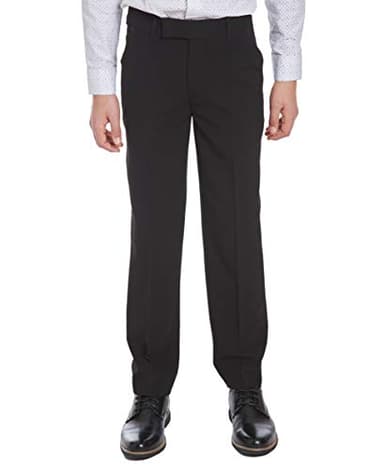 Calvin Klein Big Boys' Flat Front Pant , Black, 8 - Image 1