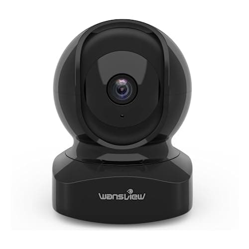 Wansview Security Camera Indoor, 360 Degree WiFi Home Security Cameras for Pet/Dog/Nanny, 2 Way Audio Night Vision, Works with Alexa, with TF Card Slot and Cloud, 2.4Ghz, Q5 (Black, 3MP) - Image 1