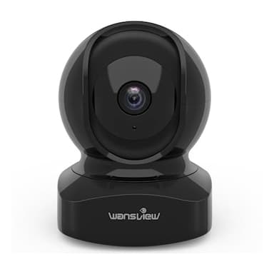 Wansview Security Camera Indoor, 360 Degree WiFi Home Security Cameras for Pet/Dog/Nanny, 2 Way Audio Night Vision, Works with Alexa, with TF Card Slot and Cloud, 2.4Ghz, Q5 (Black, 3MP) - Image 1