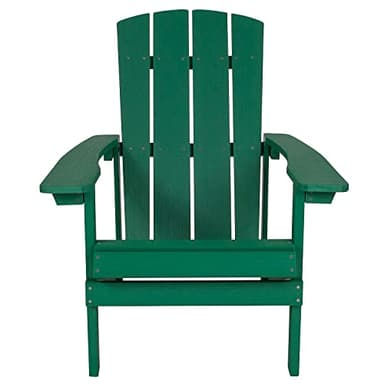 Flash Furniture Charlestown Commercial Grade Indoor/Outdoor Adirondack Chair, Weather Resistant Durable Poly Resin Deck and Patio Seating, Green - Image 8