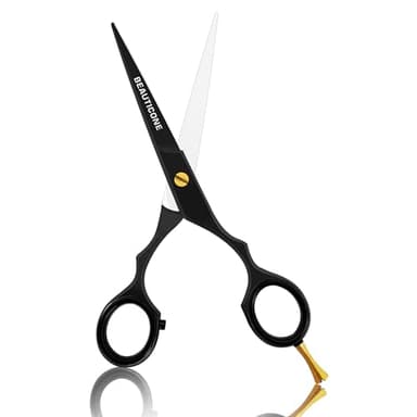 BEAUTICONE Hair Cutting Scissors | 6.5 Inch Professional Stainless Steel Barber Shears | Hairdressing Scissors | Smooth & Sharp Edge Blades - for Men/Women (Fix Screw Cutting Black) - Image 2