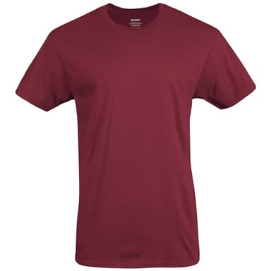 Gildan Men's Crew T-Shirts, Multipack, Style G1100, Navy/Charcoal/Cardinal Red (5-Pack), Medium - Image 5