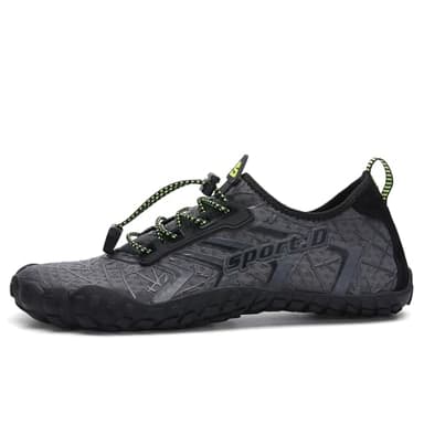 UBFEN Water Shoes Aqua Swim Shoes Mens Womens Beach Sports Quick Dry Barefoot for Boating Fishing Diving Surfing Grey Color Size US 12 Women 10 Men - Image 9