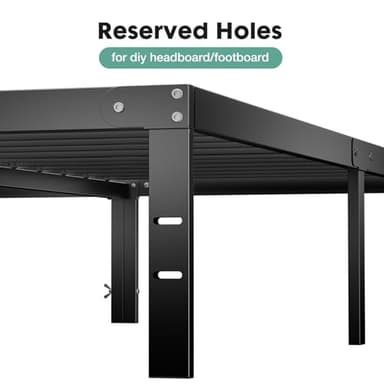 Sweetcrispy Full Bed Frame - 14 Inch Metal Platform Bed Frames for with Storage Space Under Base, Sturdy Steel Slat Support, No Box Spring Needed - Image 6