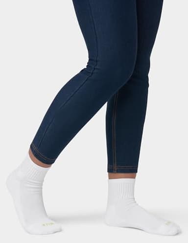 Hue Women's Mini Crew Sock 6-Pack, White, One Size - Image 4