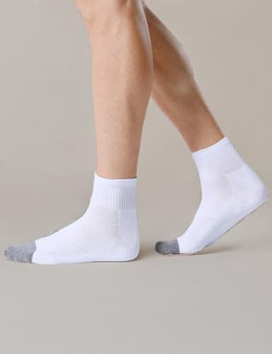 CS CELERSPORT 6 Pack Men's Ankle Socks with Cushion Athletic Running Socks, White, Shoe Size: 9-12 - Image 7