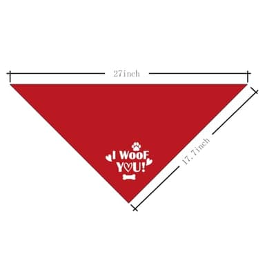 I Woof You Dog Bandana, Red Dog Bandana, Funny Cute Dog Bandana, Pet Dog Scarf Accessories, Pet Dog Triangle Scarf, Accessories for Small Medium Dogs Pets, Gift for Dog Lover (F48) - Image 4