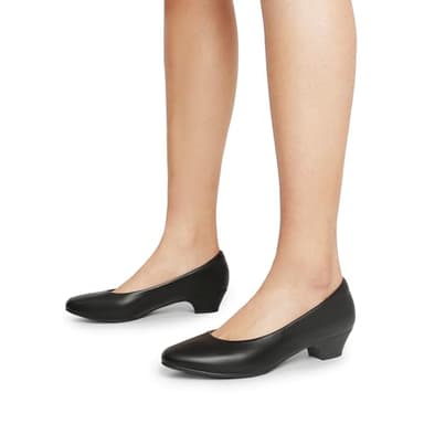 DREAM PAIRS Women's Mila Low Chunky Heel Pump Shoes,Size 8,Black/Pu,Mila - Image 6