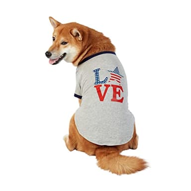 Best Furry Friends T-Shirt for Dogs, Love Stars & Stripes, Large