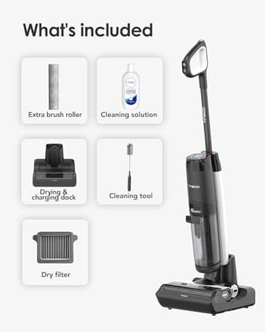 Tineco Floor ONE S7 FlashDry Smart Cordless Wet Dry Vacuum Cleaner, Long Runtime, Great for Sticky Messes, Self-Cleaning, 158℉Hot Air FlashDrying, Dual-Sided Edge Cleaning, Extended Battery Lifespan - Image 9