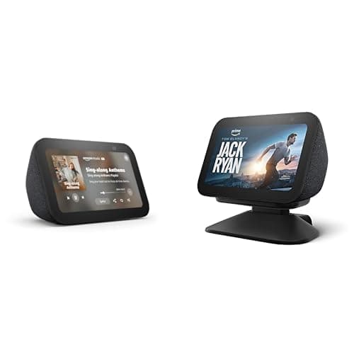 Like-New Amazon Echo Show 5 (newest model) with Adjustable Stand with USB-C Charging Port | Charcoal