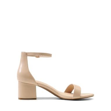 DREAM PAIRS Womens Low-Chunk Low Heel Pump Sandal,Size 8.5,Light Nude-Pu,LOW-CHUNK - Image 3