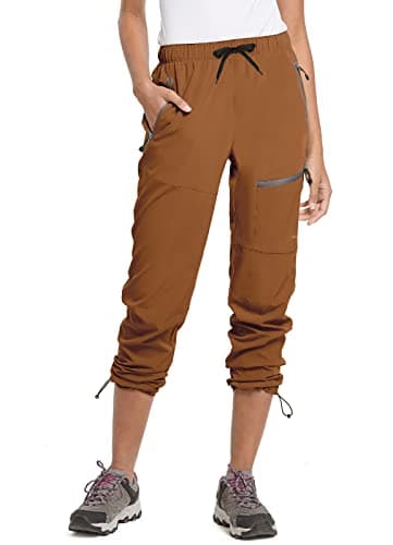 baleaf Cargo Pants for Women Petite Joggers Lightweight Quick Dry Pant Water Resistant 27'' Travel Workout Athletic Trip Caramel XL - Image 2