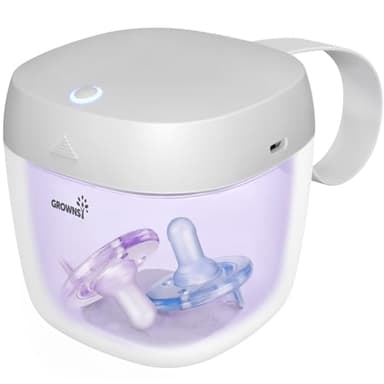 GROWNSY Pacifier Sanitizer Portable, UV Light Sanitizer on The Go, USB Charging Sanitizer Case, Mini Pacifier Sanitizer 99.99% Cleaned in 59 Seconds (White) - Image 1