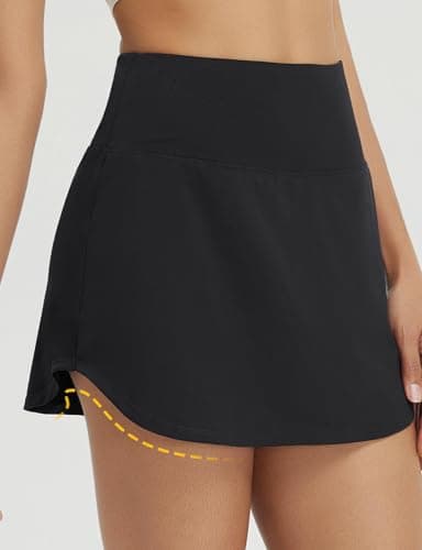 baleaf Womens Tennis Skirt Golf Skorts for Woman High Waisted with Shorts Pockets Athletic Running Black XS - Image 2