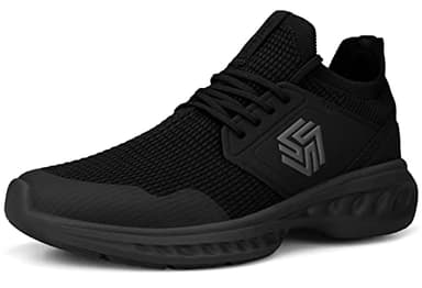Giniros Mens Slip On Walking Shoes Non Slip Running Shoes Breathable Workout Shoes Lightweight Gym Sneakers All Black Size 10.5 - Image 3