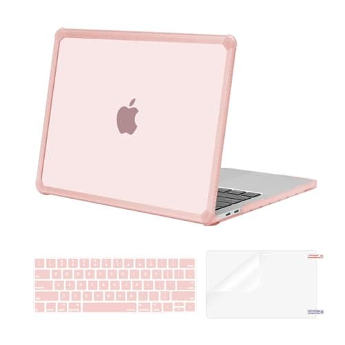 MOSISO Compatible with MacBook Pro 13 inch Case M2 2025-2016 A2338 M1 A2251 A2289 A2159 A1989 A1708 A1706, Anti-Cracking Heavy Duty Plastic TPU Bumper Hard Case&Keyboard Skin&Screen Film, Pink - Image 1