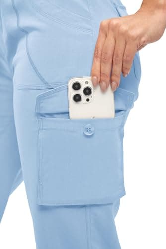 TBMPOY Womens Hiking Pants Cargo Capris for Women 6 Pockets Quick Dry Casual Outdoor Trip Loose Shorts Cropped Cotton Baby Blue XXL - Image 5