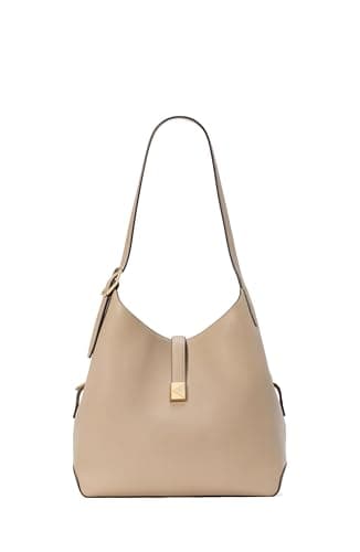 kate spade new york Deco Pebbled Leather Large Shoulder Bag, Timeless Taupe - Image 1