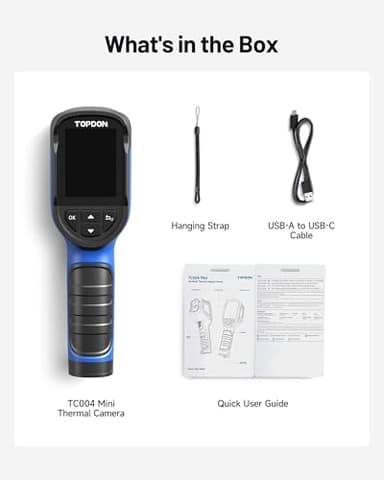 TOPDON TC004 Mini Handheld Thermal Imaging Camera, 240 x 240 TISR Resolution, -4°F to 842°F, 15-Hour Battery Life, 128 x 128 IR Resolution, 25Hz Infrared Camera, High/Low Temp Alerts, Auto Shutdown - Image 9