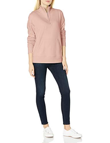 Amazon Essentials Women's Long-Sleeve Fleece Quarter-Zip Top (Available in Plus Size), Light Pink, X-Small - Image 4