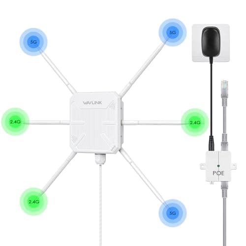 WAVLINK AX3000 WiFi 6 Outdoor WiFi Extender with PoE, 2025 New Model Dual Band 2.4G+5G Long Range Outdoor Wireless Access Point, 6x7dBi High-gain Antennas, IP67 Weatherproof, Work with Starlink - Image 1