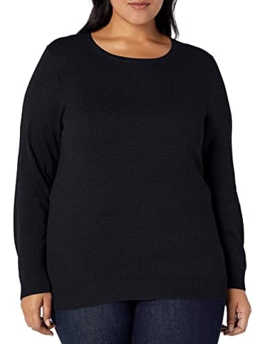 Amazon Essentials Women's Long-Sleeve Lightweight Crewneck Sweater (Available in Plus Size), Black, Small - Image 5