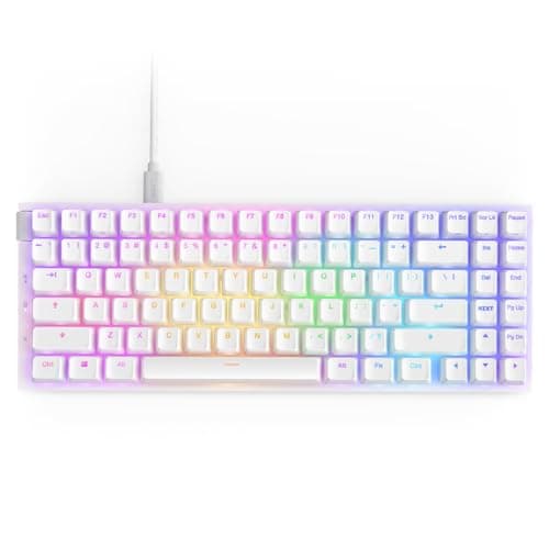 NZXT Function 2 MiniTKL Wired Tenkeyless Optical Gaming Keyboard - 8K Polling Rate - Linear Optical Switches - Adjustable Actuation - Double-Shot PBT Keycaps - RGB - Hot-Swappable - White - Image 1