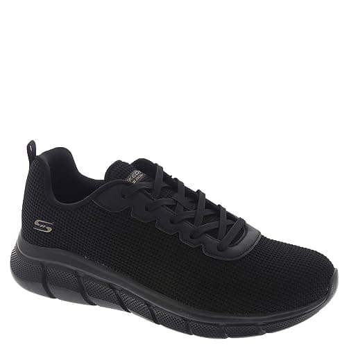 Skechers BOBS Sport Women's Sneakers-Visionary Essence Two Tone Knit Lace Up Machine Washable Vegan Shoes, Black, 8.5 - Image 1
