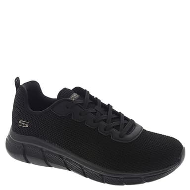 Skechers BOBS Sport Women's Sneakers-Visionary Essence Two Tone Knit Lace Up Machine Washable Vegan Shoes, Black, 8.5 - Image 1