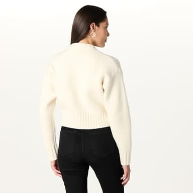 The Drop Women’s Brynne Bomber Sweater Cardigan, Whisper White, L - Image 2