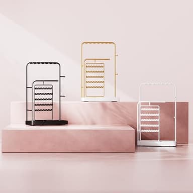 ProCase Jewelry Display Stand Holder, Jewelry Organizer and Storage with Velvet Ring Tray, Rotating Earring Display Bracelet Necklace Holder, Aesthetic Gifts Room Dorm Decor for Teen Girls -Gold - Image 8