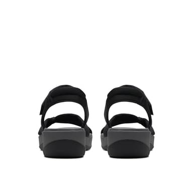 Clarks Women's Arla Shore Flat Sandal, Black Textile, 9 - Image 3
