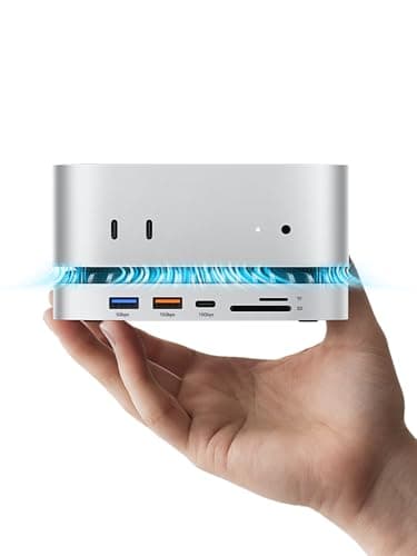 MOVE SPEED Mac mini M4 Dock with 2TB NVMe SSD, 10 in 1 Aluminum Stand Hub, 10Gbps USB-C/A, 4K60Hz HDMI, SD/TF Reader, Space-Saving Vertical Design - Image 1