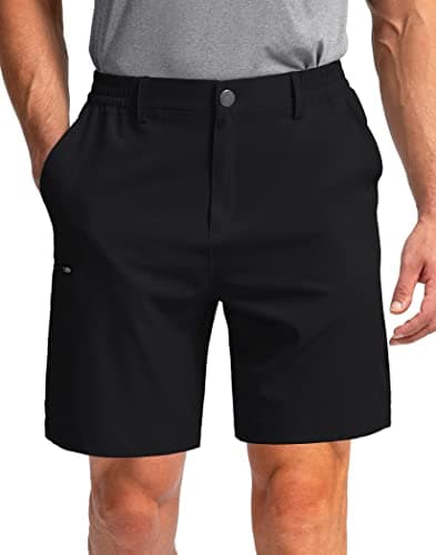 Pinkbomb Men's Golf Shorts with 6 Pockets Stretch Quick Dry Hiking Work Dress Shorts for Men (Black, Large) - Image 1