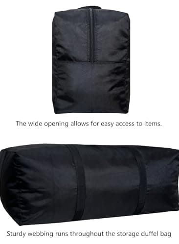 DoYiKe Extra Large Storage Duffle Bag with Zippers and Handles, Black Big Foldable Duffle Bag for Travel-130L - Image 4