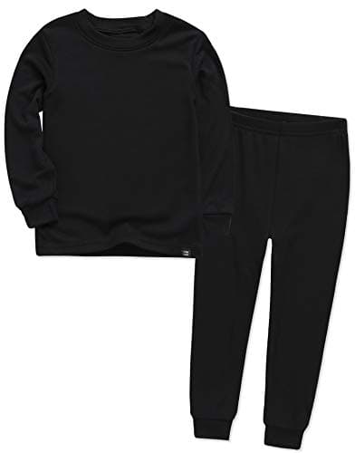 VAENAIT BABY Kids Long Sleeve Modal Sleepwear Pajamas 2pcs Set Modal Black L - Image 1