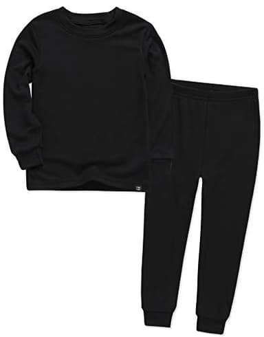 VAENAIT BABY Kids Long Sleeve Modal Sleepwear Pajamas 2pcs Set Modal Black L - Image 1