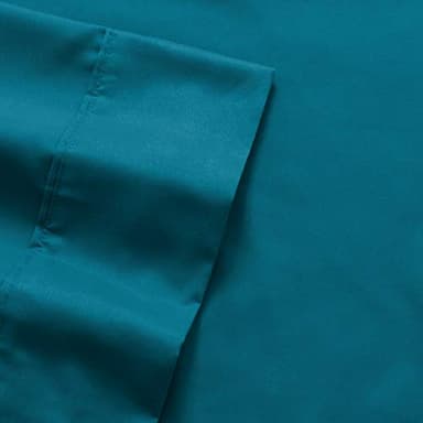 Sweet Home Collection 7 Piece Comforter Set Bag Solid Color All Season Soft Down Alternative Blanket & Luxurious Microfiber Bed Sheets, Teal, Full - Image 5