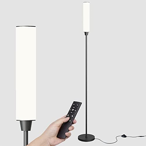 Nukanu Floor Lamp with Remote Control,Bright Floor Lamps for Living Room/Bedroom/Office, Stepless Adjustable 3000K-6000K Colors and 10-100% Brightness,Standing Light with Foot Switch (Black) - Image 1