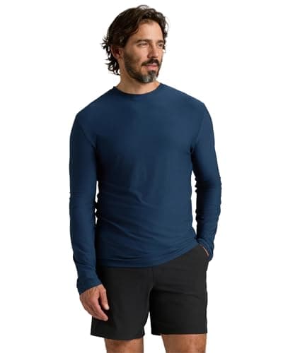 True Classic Workout Shirts for Men – Mens Shirts & Muscle Shirt for Men, Gym Shirt, Mens Tank Top and Athletic Base Layer, Workout Tee Long Sleeve, Pack of 1, Navy, S - Image 1