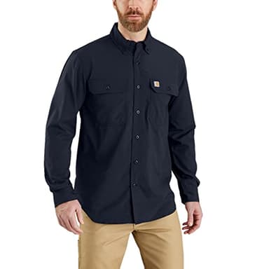 Carhartt Force Relaxed Fit Lightweight Long- Sleeve Shirt Navy - Image 1