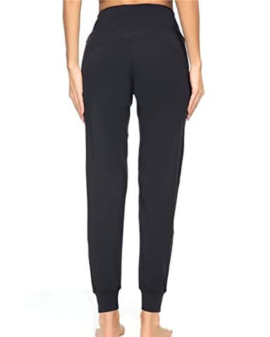 Kcutteyg Womens Joggers with Pockets High Waisted, Lightweight Quick Dry Athletic Workout Soft Pants for Gym, Yoga, Running (Black,Large) - Image 3