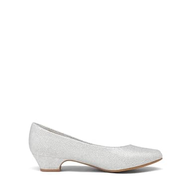 DREAM PAIRS Women's Mila Low Chunky Heel Pump Shoes,Size 6,Silver/Glitter,Mila - Image 3