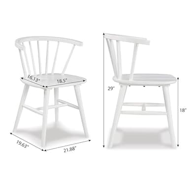 Roundhill Furniture Alwynn Contemporary Wooden Spindle Back Dining Chairs, Set of 2, White - Image 2