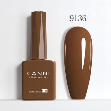 CANNI Brown Fall Gel Nail Polish, Chocolate Brown Gel Polish for Fall Winter Color, High Gloss Soak Off U V, French Nail Manicure Salon DIY - Image 9