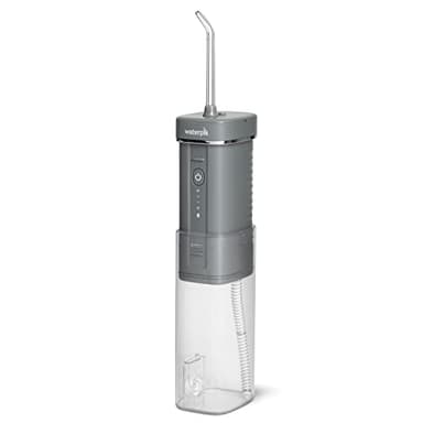 Waterpik Cordless Slide Professional Water Flosser, Portable Collapsible for Travel and Storage, with Travel Bag and 4 Tips, ADA Accepted, Rechargeable and Waterproof, Modern Gray WF-17CD017-1 - Image 1