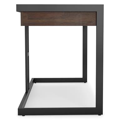 SIMPLIHOME Erina Desk - 60-Inch Wide Solid Acacia Wood and Metal Writing Desk in Distressed Charcoal Brown, Modern Industrial Home Office Computer Table for Study with 2 Drawers and Keyboard Tray - Image 13
