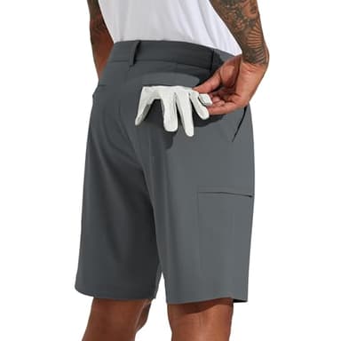 Willit Men's Golf Shorts 10" Stretch Quick Dry Hiking Cargo Shorts for Dress Casual Work with Pockets Deep Gray 42 - Image 2